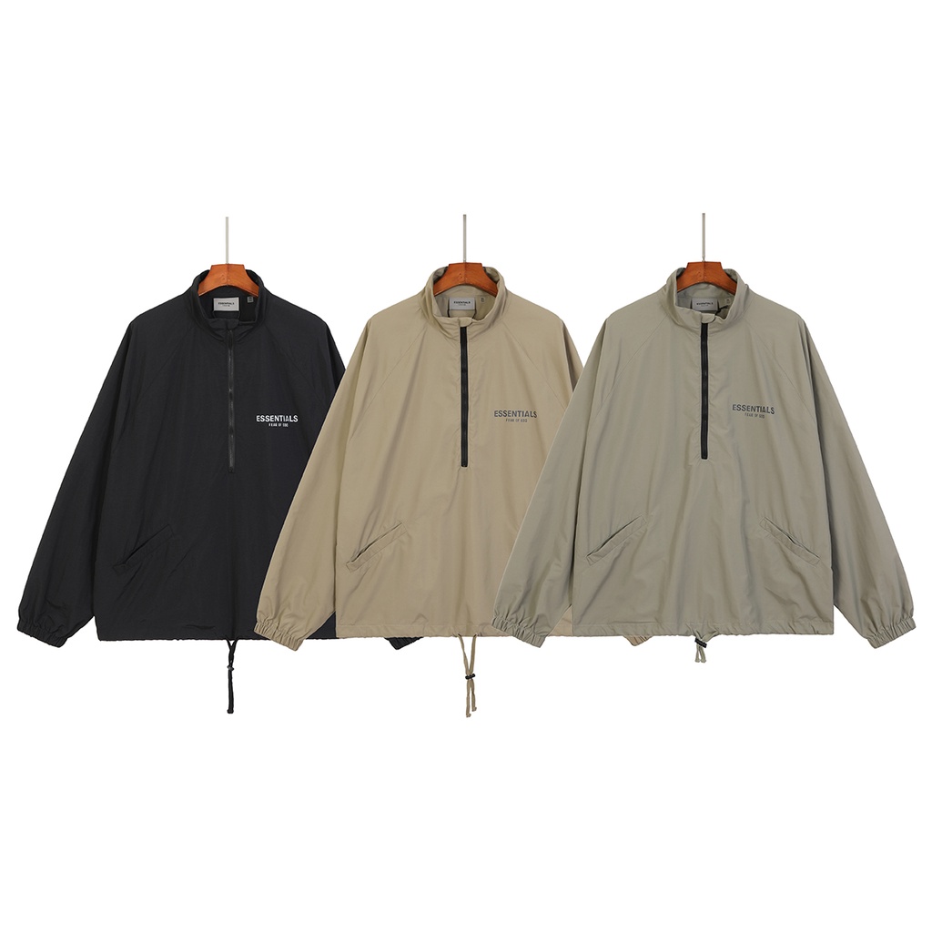 FOG FEAR OF GOD half zip jacket ESSENTIALS double line reflective jacket thin couple casual jacket