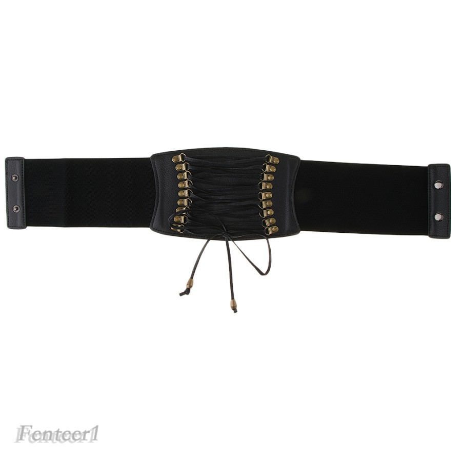 [Fenteer1] Thắt Lưng Da Bản Rộng Co Giãn Phong Cách Steampunk Cổ Điển Cho Nữ