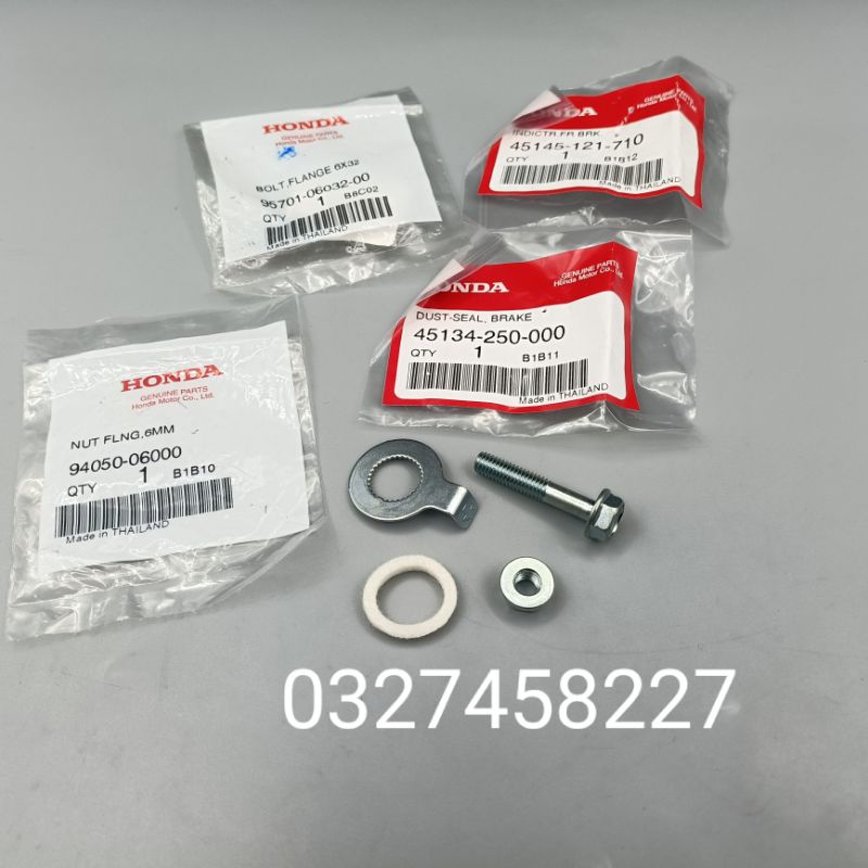 Bộ ốc bắt trục, pass càng phanh xe DREAM, WAVE zin Honda thái