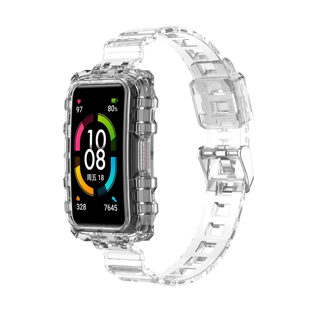 Dây Đeo Silicone Trong Suốt Cho Đồng Hồ Thông Minh Huawei band 6 7 Honor band 6 pro