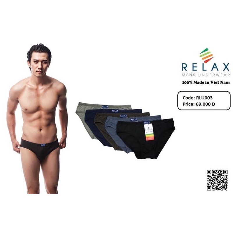 quần lót nam Relax (combo 3 cái 3 màu) lưng nhỏ