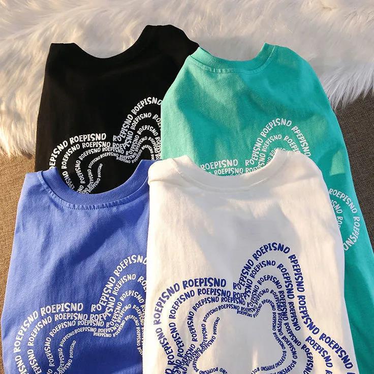 NRVP Áo Thun 100% Cotton Dáng Rộng Thời Trang Hàn Quốc Cho Nữ