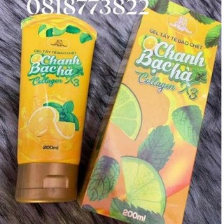 [CHÍNH HÃNG] GEL TẨY TẾ BÀO CHẾT CHANH BẠC HÀ COLLAGEN X3 DÙNG ĐƯỢC CHO BODY VÀ DA MẶT