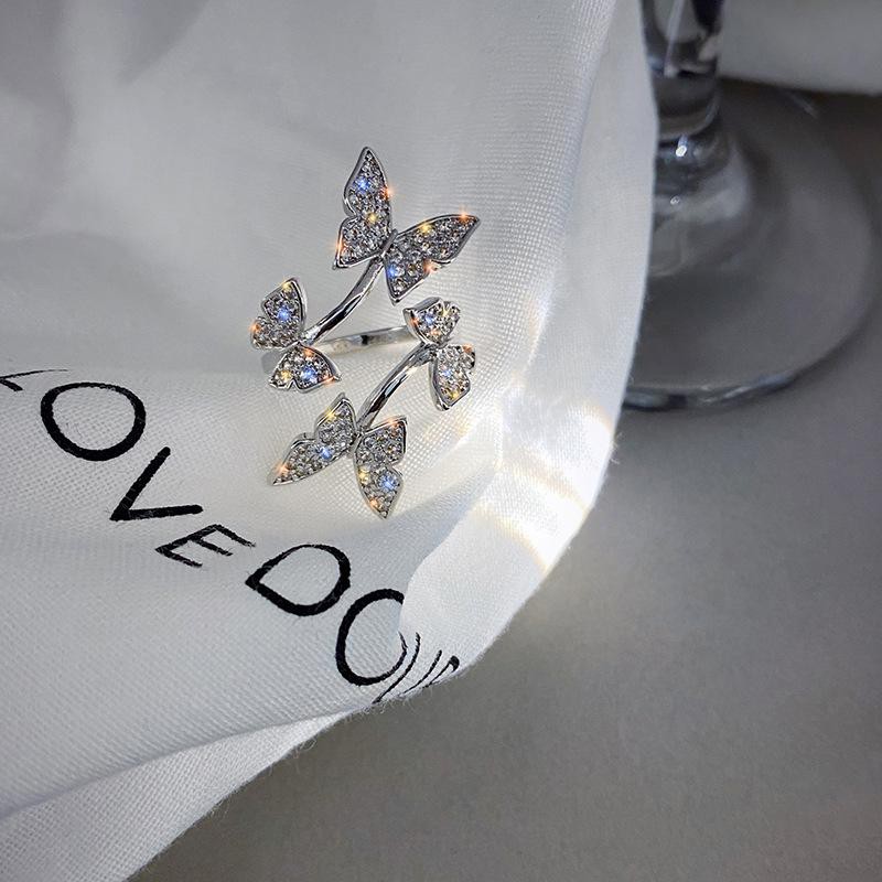 Nhẫn Hình Bướm Đính Đá Thời Trang Cho Nữ