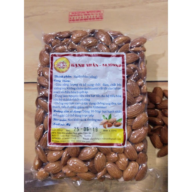 HẠNH NHÂN LÕI RANG/SẤY CHÍN 500Gram