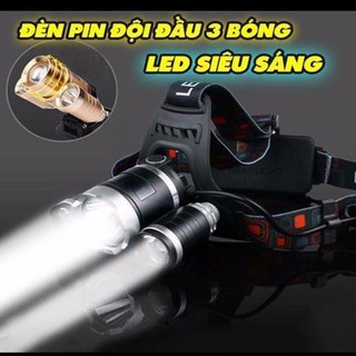 Hót - ĐÈN PIN ĐỘI ĐẦU 3 BÓNG SIÊU SÁNG