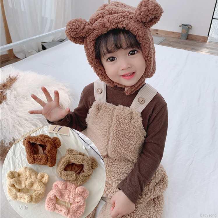 Mũ Len Tai Gấu Xinh Xắn Cho Bé