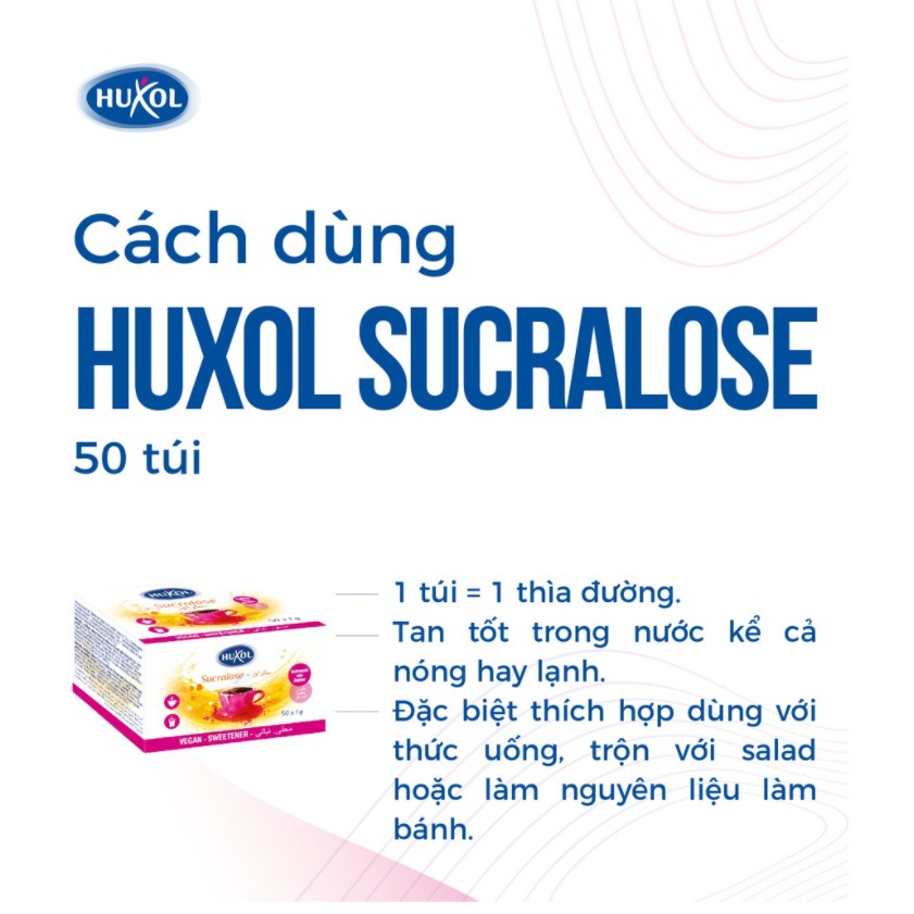 Đường ăn kiêng Huxol Sucralose hàng Đức - Hộp 50 gói