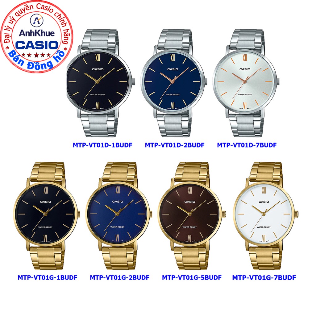 Đồng hồ nam Casio MTP-VT01 MTP-VT01D MTP-VT01G MTP-VT01SG bảo hành 1 năm chính hãng
