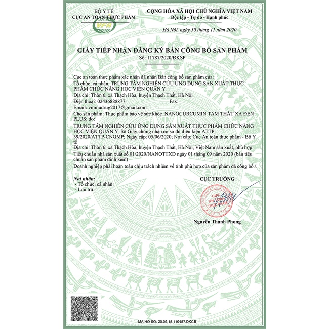 Nano Curcumin Tam Thất Xạ Đen Plus