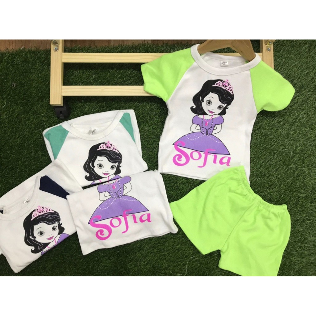 Combo 5 bộ quần áo cotton bé gái dễ thương cho bé từ 8 đến 17kg