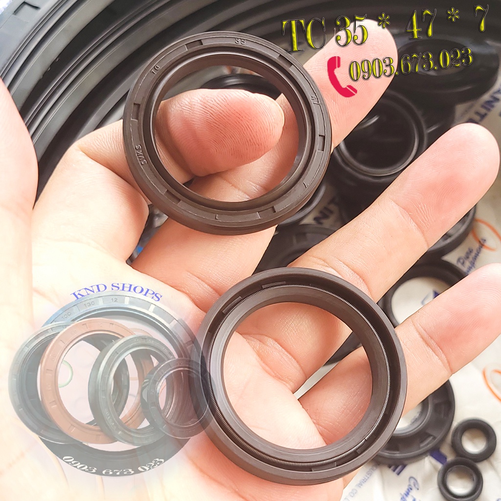 Phớt dầu SVKS TG 35*47*7, Phớt lò xo chặn nhớt trục máy nén khí công nghiệp và trục cán nhựa, thức ăn| KND Shops