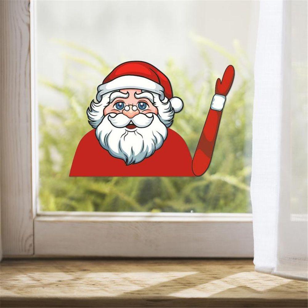 JONYE Nhãn Dán Trang Trí Kính Chắn Gió Xe Hơi Bằng PVC In Họa Tiết Giáng Sinh Thời Trang