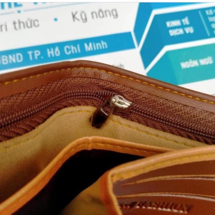 Ví Nam Sang Trọng Nhiều Ngăn Đựng Thẻ Có Khóa Kéo - Bóp Da Nam Siêu Bền, Đẹp Có Ngăn Đựng Ảnh Lưu Niệm