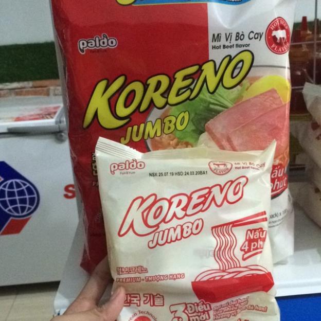 1 gói mì ăn liền KORENO JUMBO HÀN QUỐC , mì nấu 4 phút, mì thượng hạng