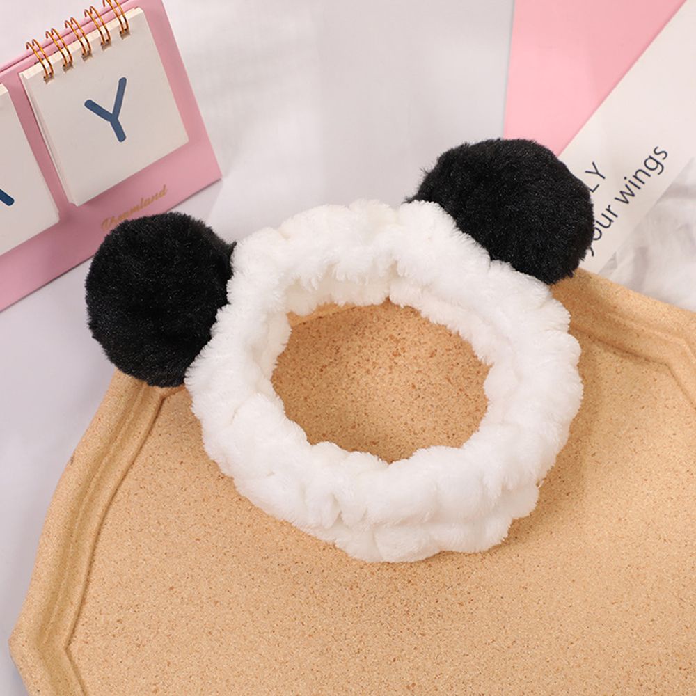 NIUYOU Korean Elasticity Plush Headband Lovely Non-Slip Flannel Hair Band For Washing Face