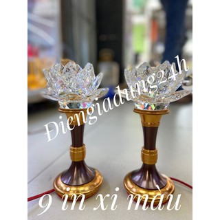 Đèn sen pha lê cao cấp 9 in xi màu