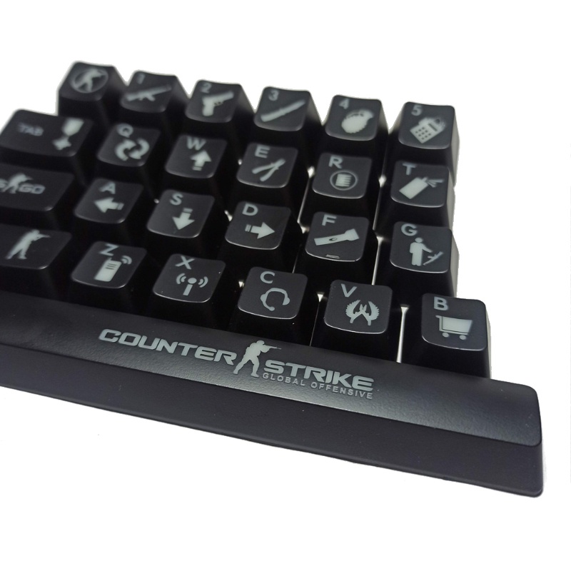 inter CS go Game 26 keys ABS Shot Backlit Backlighting Shine Translucent OEM Keycaps for Mechanical Keyboard CS go Keycap