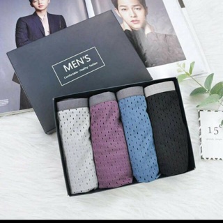 Hộp 4 quần sịp đùi men's, quần lót thông hơi xuất nhật