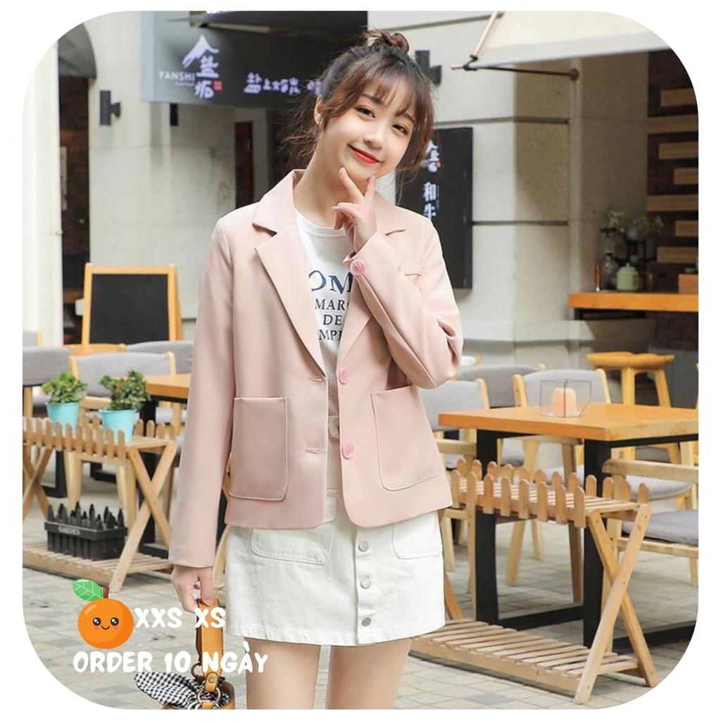 ÁO BLAZER FORM NHỎ SIZE XS MÀU HỒNG XINH XẮN CHO NỮ 1M40
