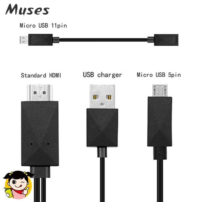 Muse07 5 Pin &amp; 11 Pin Micro USB HDMI 1080P HD TV Cable Adapter for Android Phone