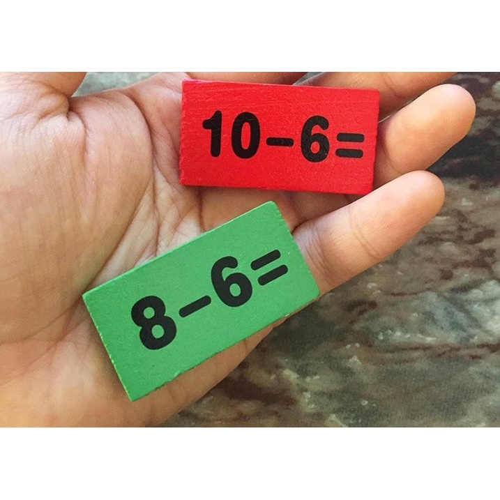 Đồ Chơi Domino Toán Học 110 Quân Chất Liệu Gỗ Cao Cấp Giúp Bé Phát Triển Trí Thông Minh Tặng Kèm Que Tính