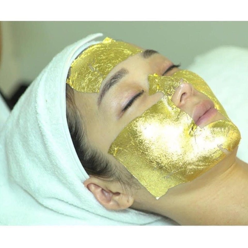 Hộp 100 vàng lá 24k GOLD , lá to 9x9cm