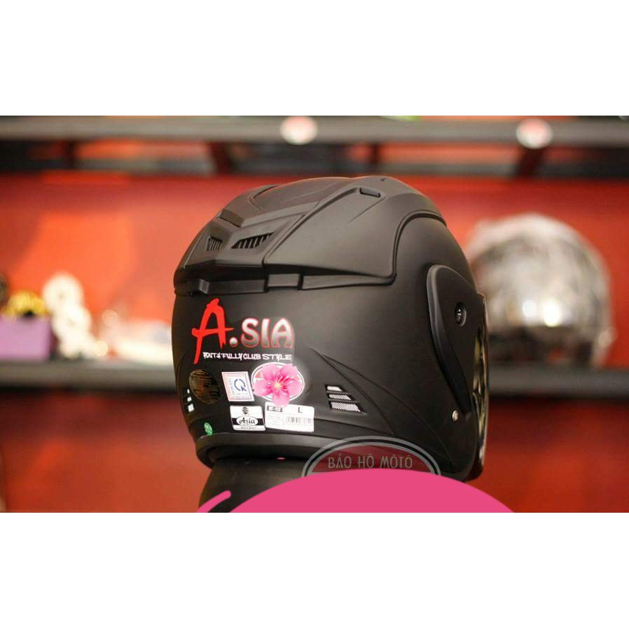 Mũ Bảo Hiểm Asia Có Kính MT115 - Đen Kính Khói .