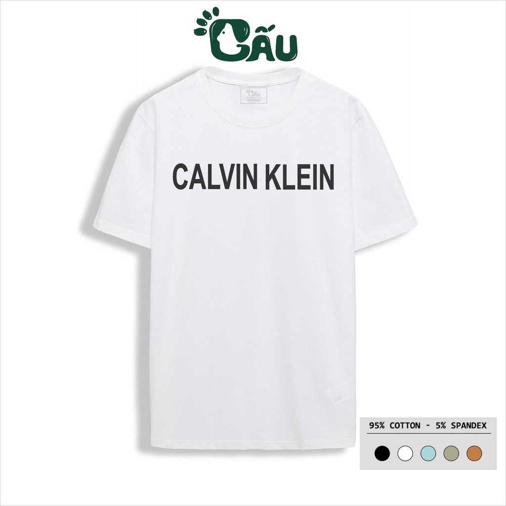 Áo thun nam GẤU 194 - MEN cổ tròn tay ngắn vải coton co dãn, dày dặn, form regular fit - Calvin Jeans