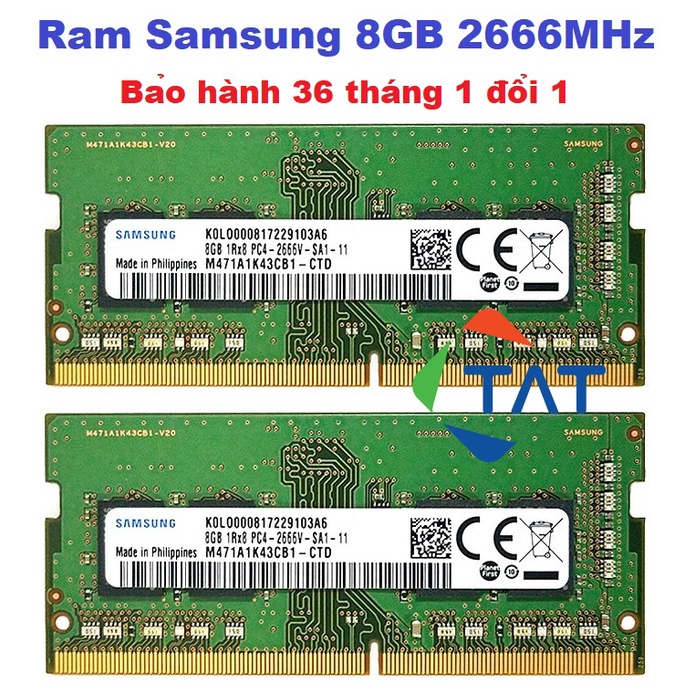 Ram Laptop Samsung 8GB DDR4 Bus 2666MHz Chính Hãng - Bảo Hành 3 Năm 1 Đổi 1