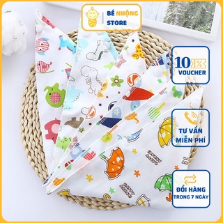 Set 5 Khăn Yếm Tam Giác Vải Xô Có Cúc Bấm Cho Bé (Màu ngẫu nhiên)