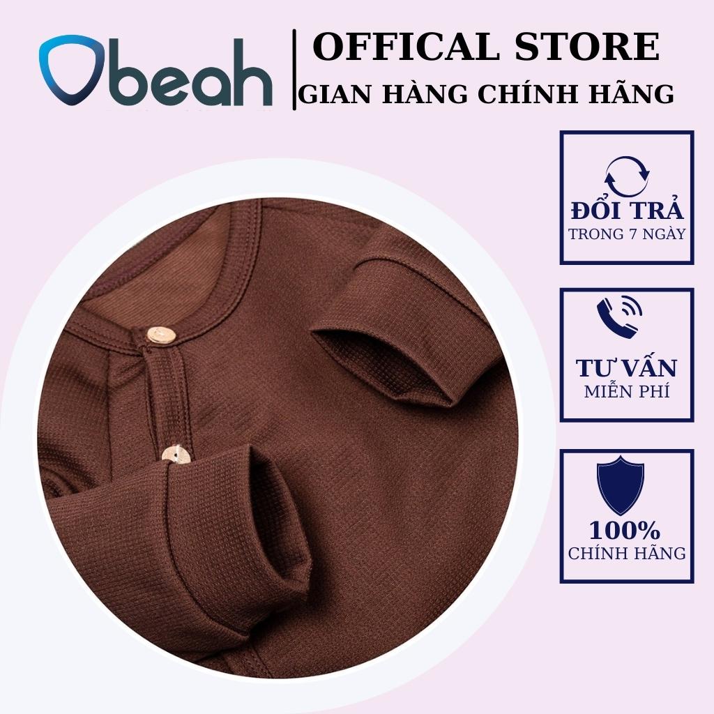 đồ bộ cho bé, set bộ kèm mũ màu Socola chất liệu cotton tổ ong Fullsize 59 đến 90 cho bé yêu từ 0 đến 24 tháng