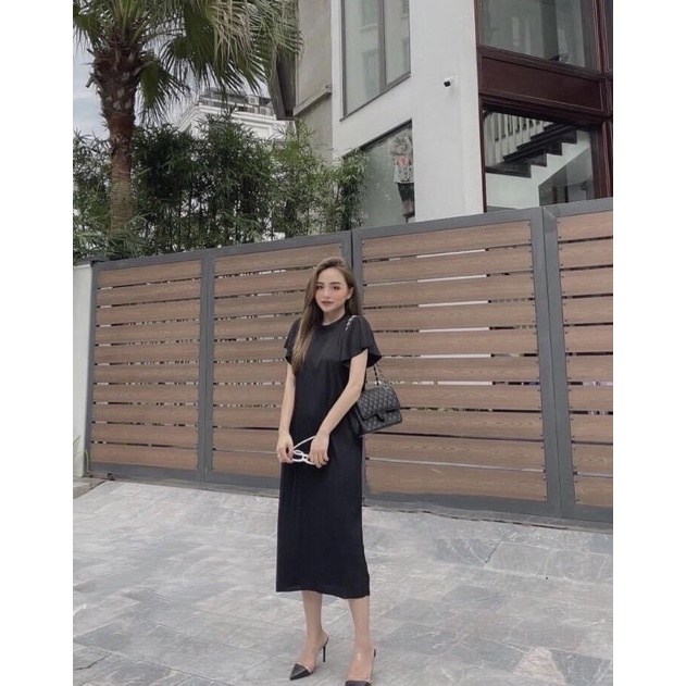 ĐẦM THUN TĂM SIÊU MÁT dáng basic dễ mặc phom dài như hình