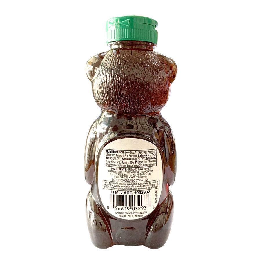 Mật ong hữu cơ Organic Raw honey (Kirkland) 680gr