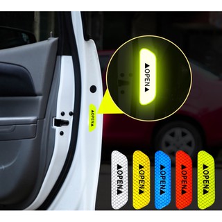 Bô 04 decal OPEN phản quang dán cánh cửa ô tô