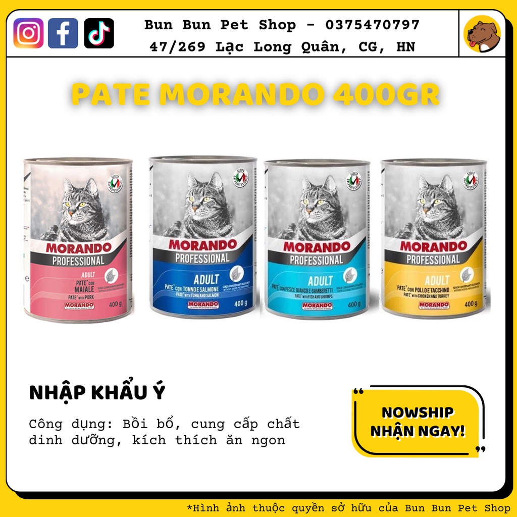 Pate mèo Morando hộp thiếc 400gr