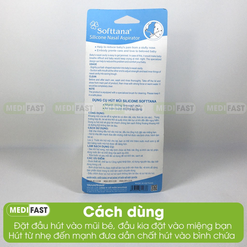 Hút mũi Softtana - An toàn cho bé - từ silicone không gây đau