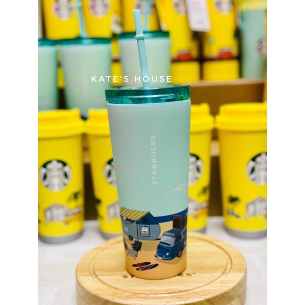 Ly giữ nhiệt coldcup Starbucks dung tích 473ml thiết kế 2 nắp