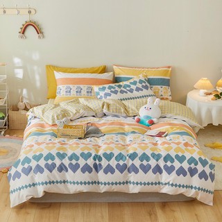 set ĐAN SEN XIÊN CHÉO bộ Chăn Ga Gối 4 món COTTON ORGANIC 100% nhập khẩu HÀN QUỐC