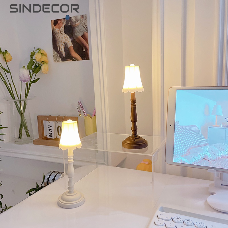 Đèn ngủ mini phong cách retro - Đèn bàn học trang trí kiểu dáng cổ điển tiện dụng Sindecor