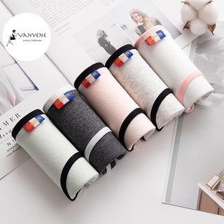 Combo 5 chiếc quần lót cotton hồng xám trắng viền q219
