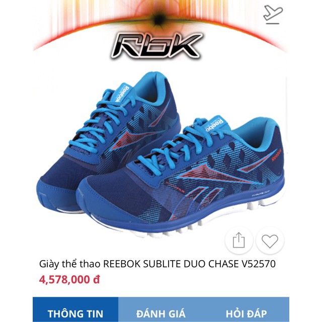 [Chính Hãng] Giày reebok v52570 sublite duo 2hand New 2