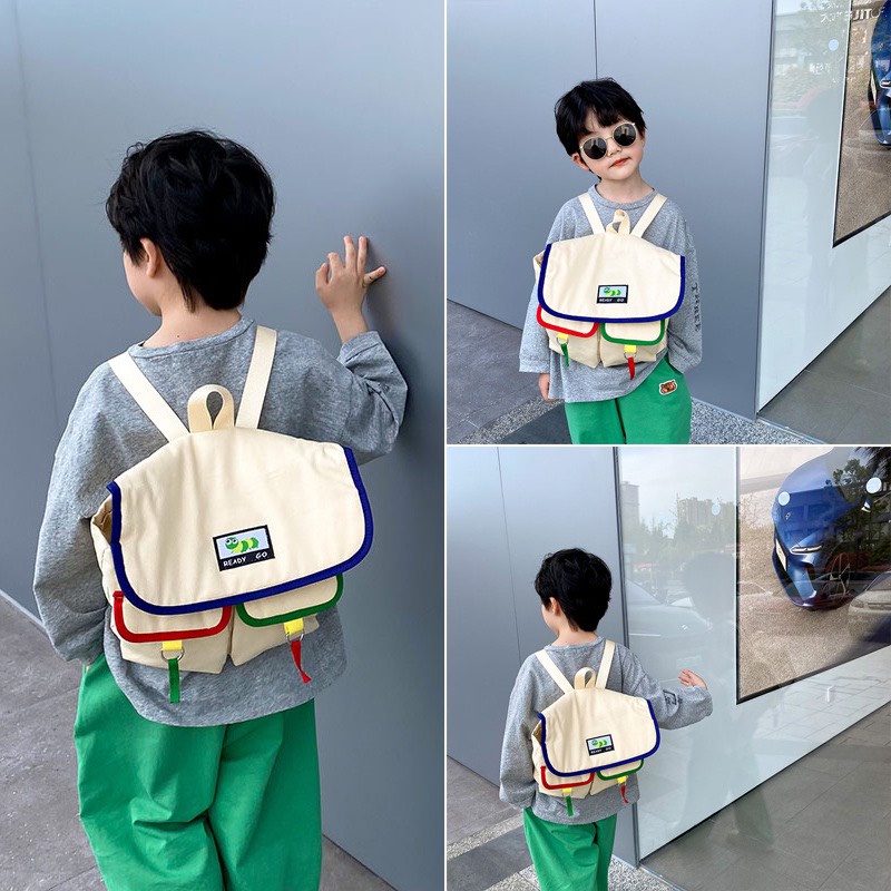 Ba lô vuông nắp bảng to cho bé trên 2 tuổi B880