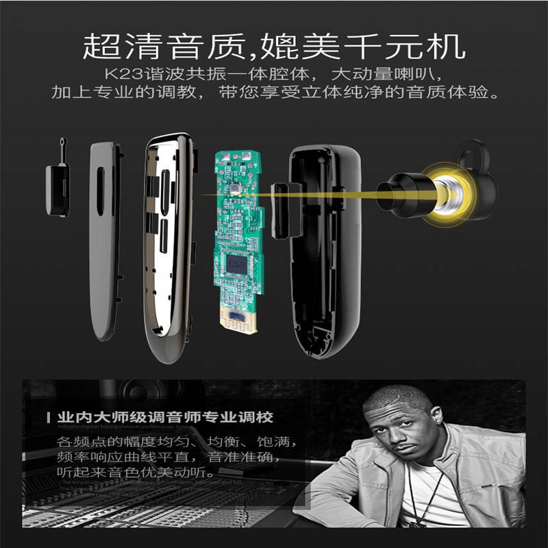 Tai nghe Bluetooth không dây Oppo Huawei Vivo Apple treo tai nặng Slice Dung sai dài