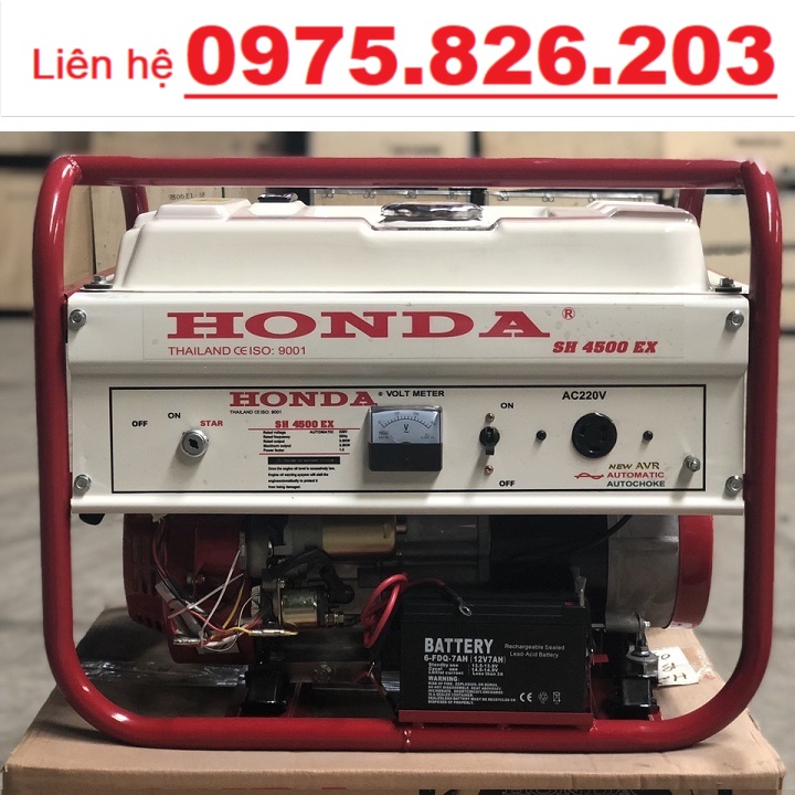 [FreeShip] - Máy Phát Điện Honda Chạy Xăng 3kw SH4500EX Đề