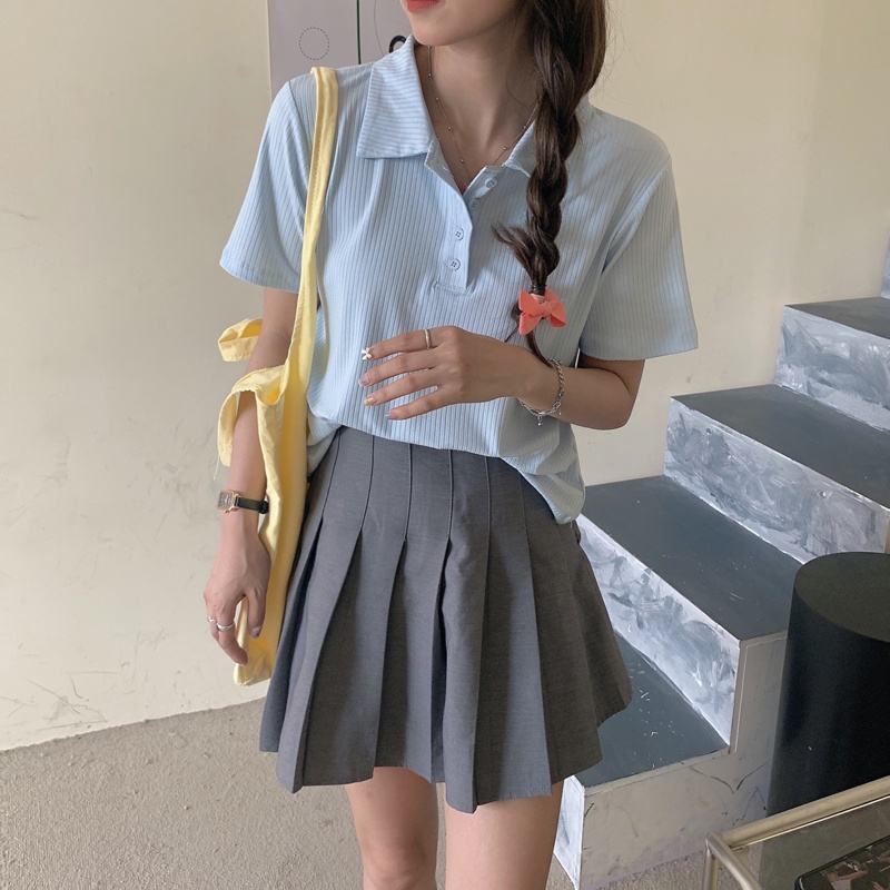 Áo Sơ Mi Tay Ngắn Cổ Bẻ Thời Trang Hàn Quốc Cho Nữ | BigBuy360 - bigbuy360.vn