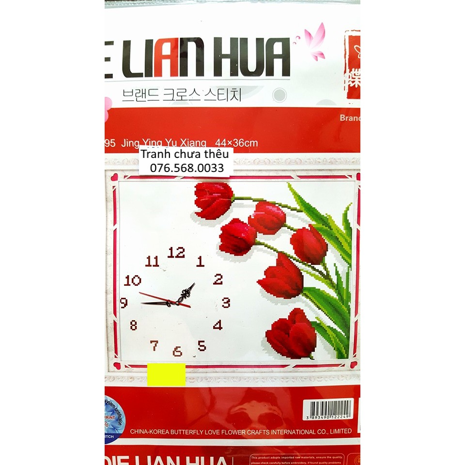 Tranh thêu HOA TULIP A895(44x36cm) chưa thêu