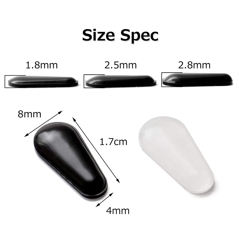 1 Cặp Miếng Đệm Mũi Cho Mắt Kính Bằng Silicone Trong Suốt Chống Trượt