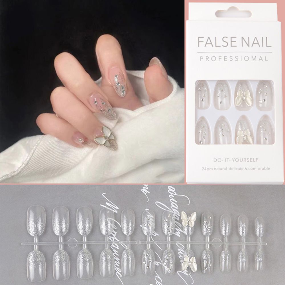 [Hàng mới về] Set 24 móng tay giả dạng ấn có thể tháo rời và thời trang cho nữ