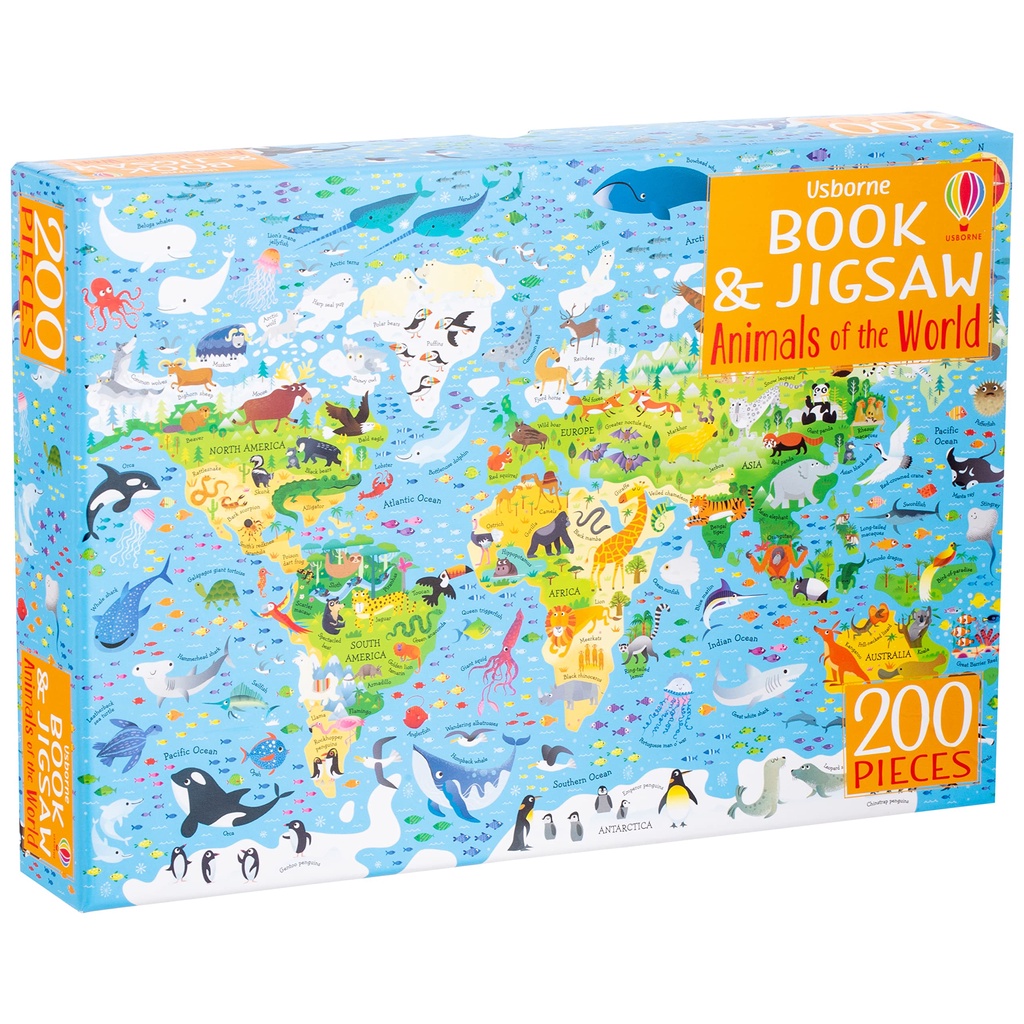 Sách - Usborne Book and Jigsaw Animals of The World